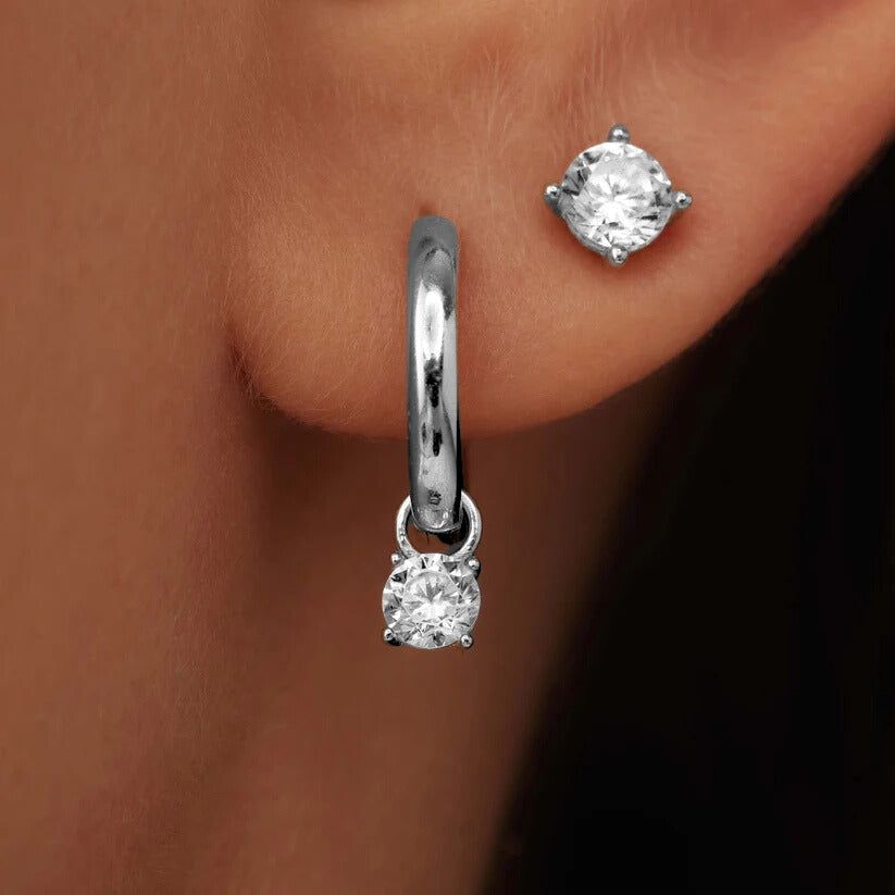 Conjunto de Brincos de Pedra Larmes de Lune
