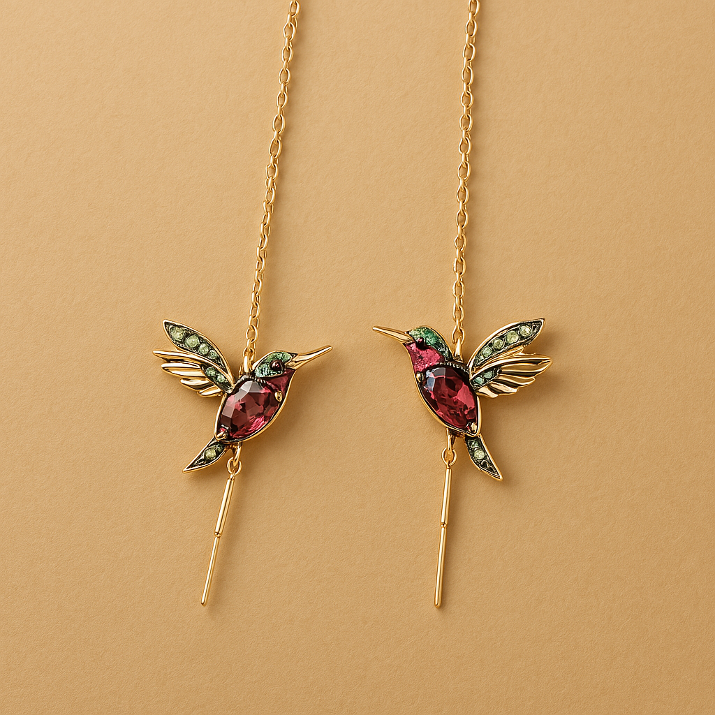 Brincos de Esmalte e Zircônia Colibri