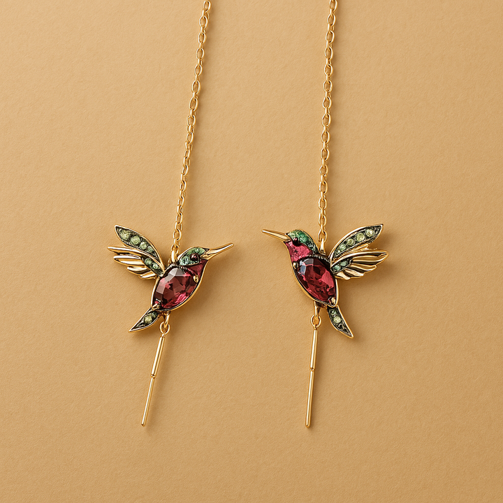 Brincos de Esmalte e Zircônia Colibri