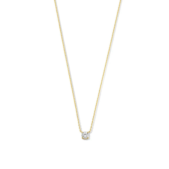 Colar Cléa com Pedra Moissanita | Dourado