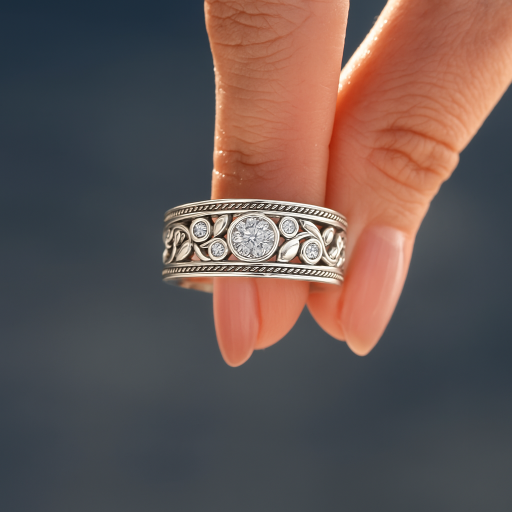 Anel Vintage de Prata & Zircônia
