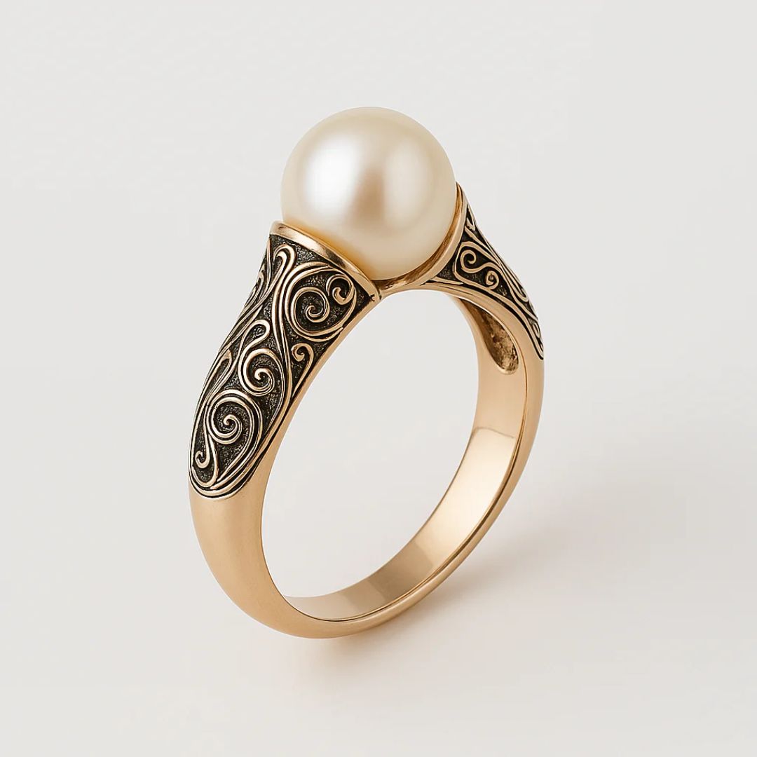 Anel Vintage com Pérola Elegante