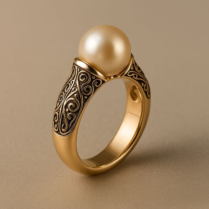 Anel Vintage com Pérola Elegante