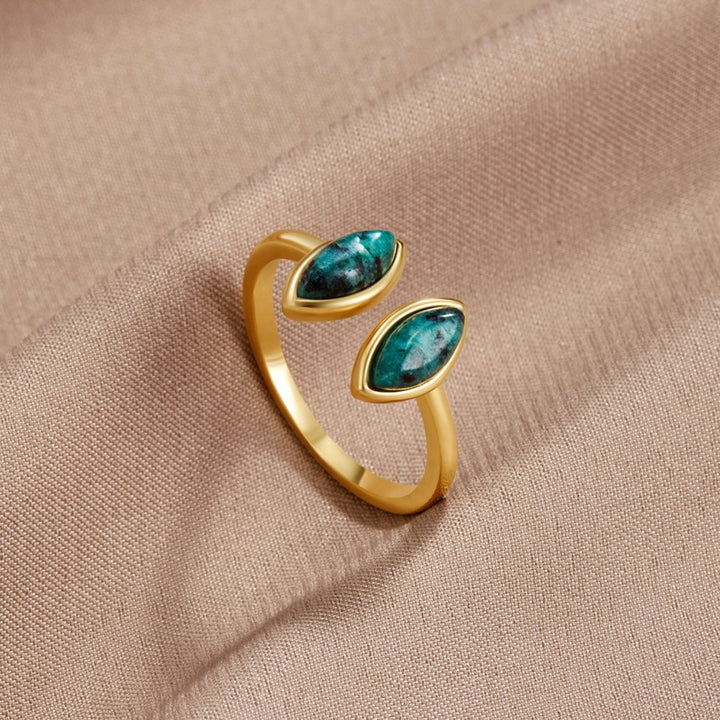 Anel Verde Jade Envolvente