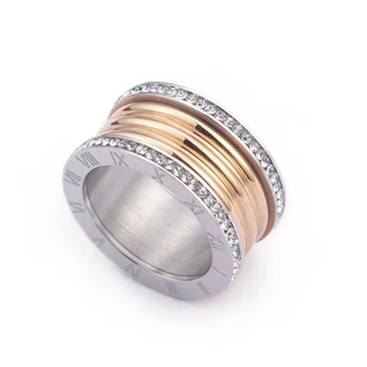 Anel vintage com zirconia incrustada Monaco
