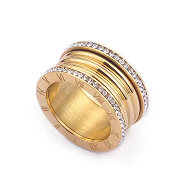 Anel vintage com zirconia incrustada Monaco