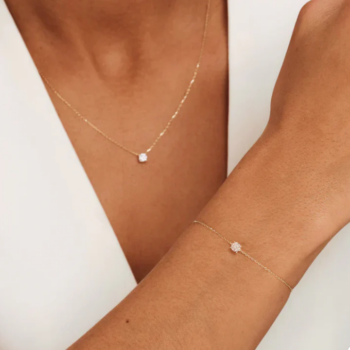Conjunto Dourado Cléa com Cristal Moissanite