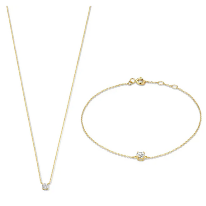 Conjunto Dourado Cléa com Cristal Moissanite