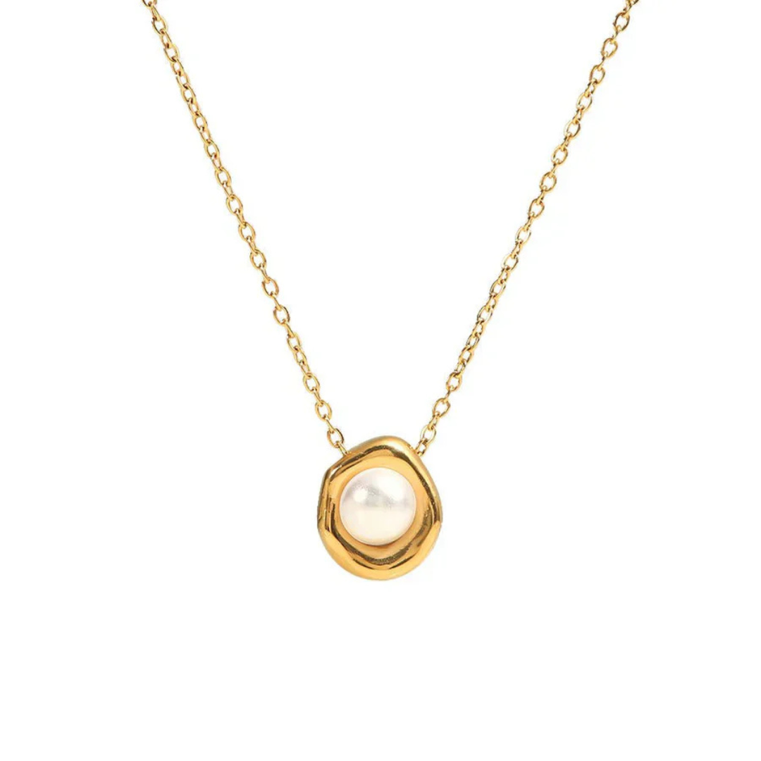 Colar Banhado a Ouro com Pérola de Água Salgada