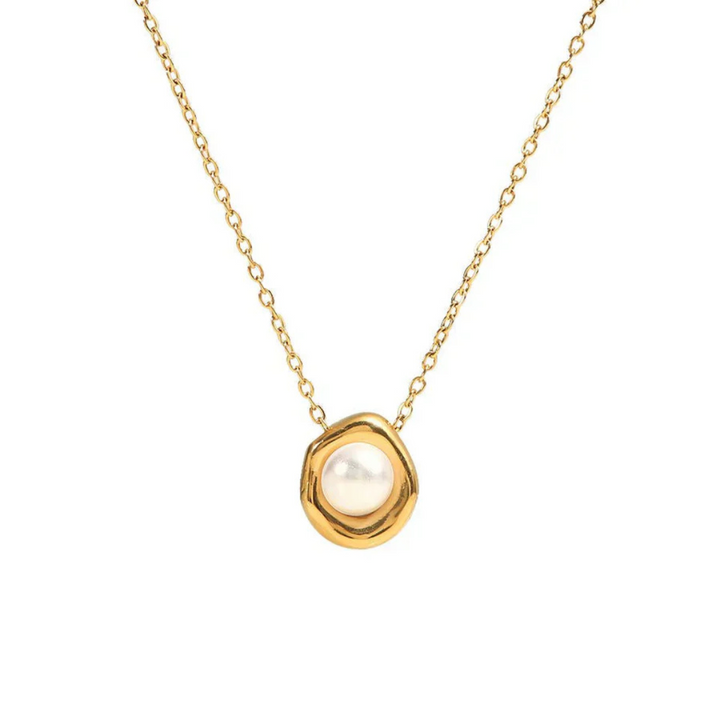Colar Banhado a Ouro com Pérola de Água Salgada