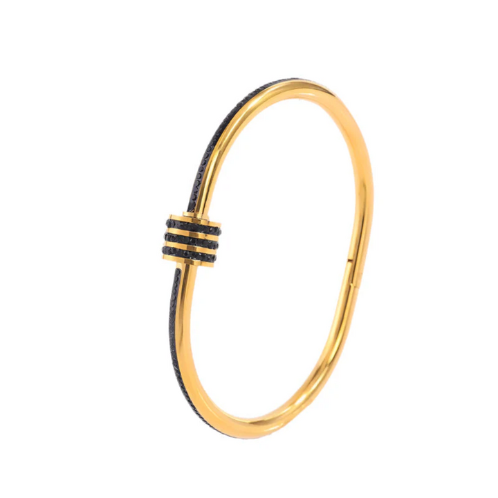 Pulseira Dourada Tessandra Virelli com Detalhes Verdes