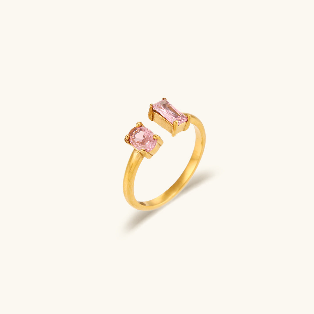 Anel com Pedra Preciosa Fedilia | Dourado