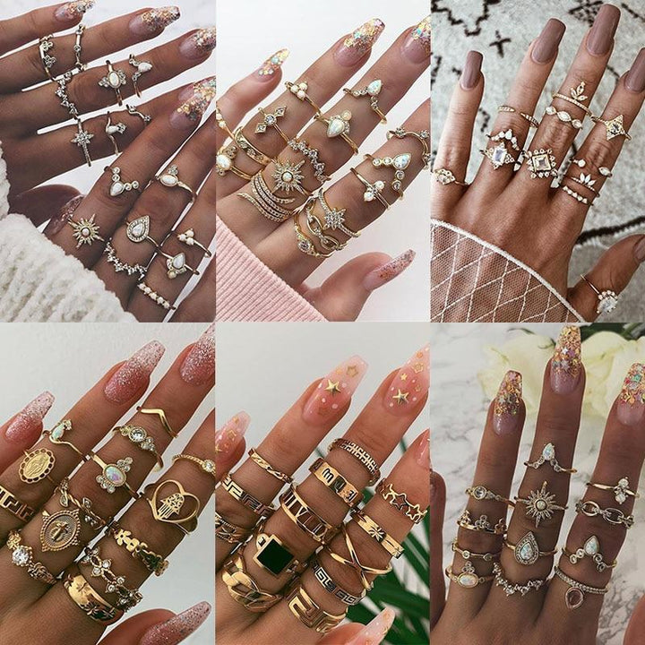 Conjunto Exclusivo de 8 a 12 Anéis Premium