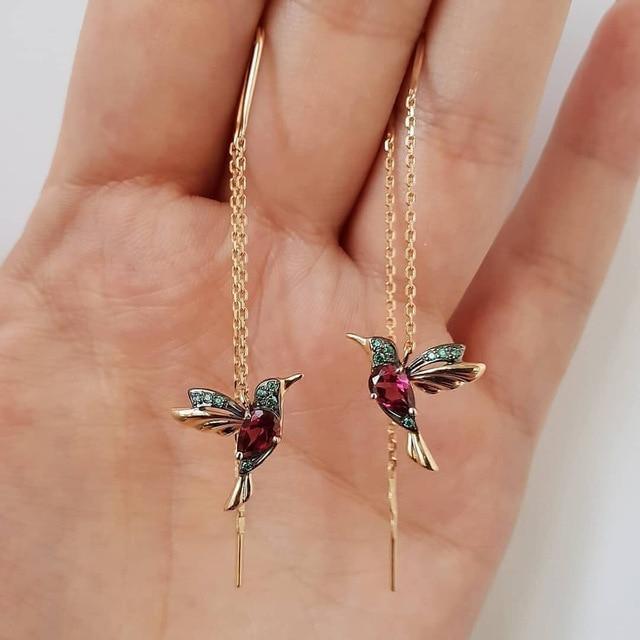 Brincos Colibri com Esmalte e Zircônia