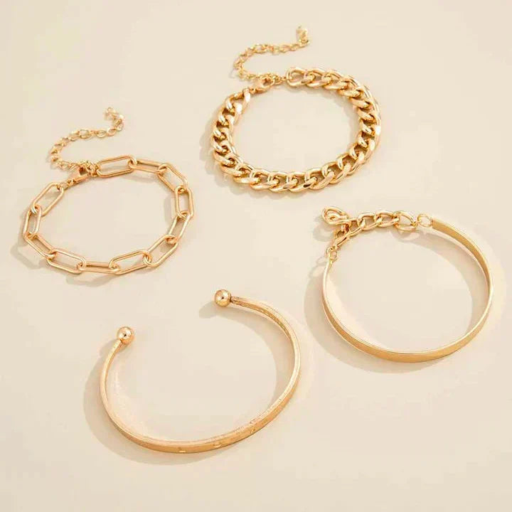 Conjunto de Pulseiras Elan Mercer | Dourado