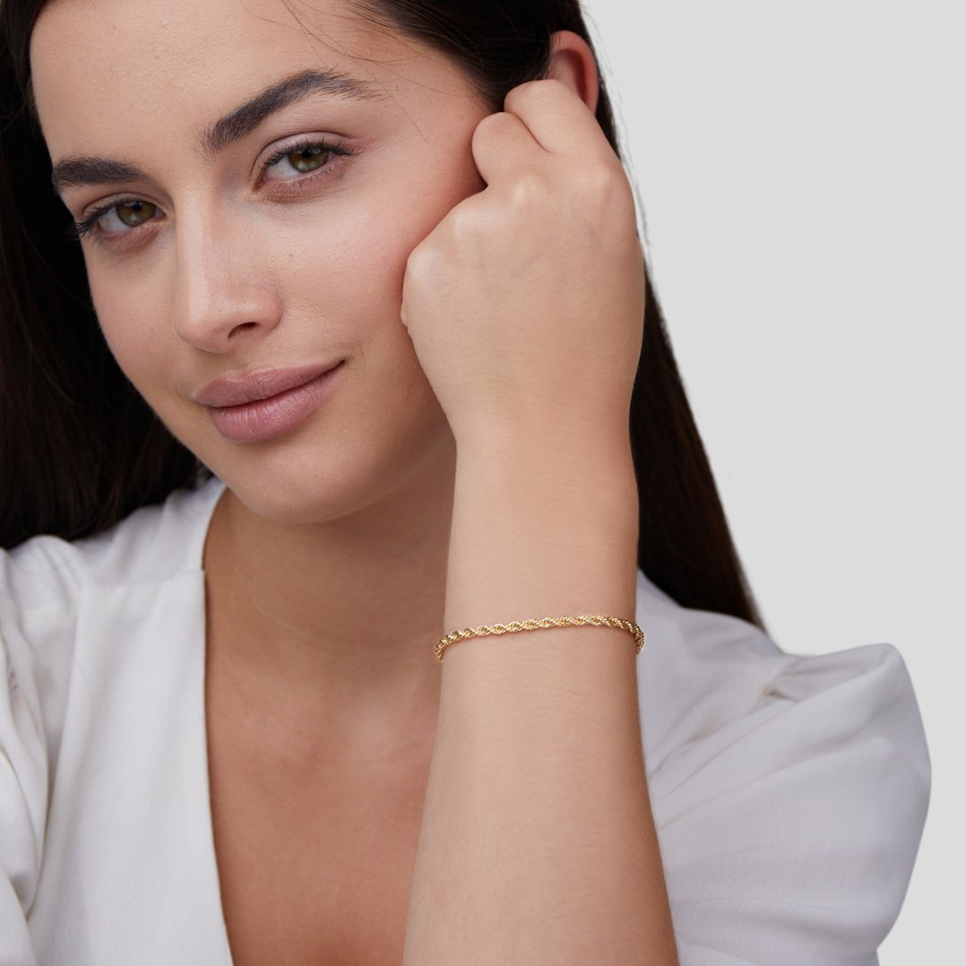 Pulseira Trançada em Ouro 18K
